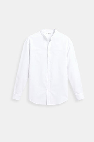 Chemise classique à col montant en blanc