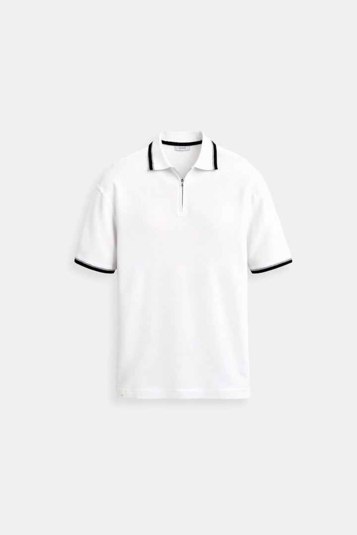 Polo Classique avec Zip et Détails Contrastés