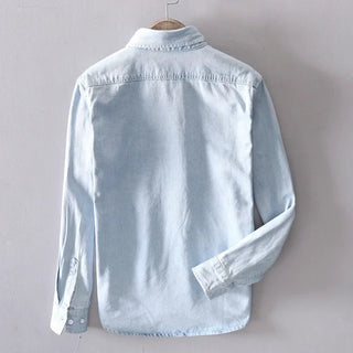 Chemise en Denim pour Homme Casual à Manches Longues
