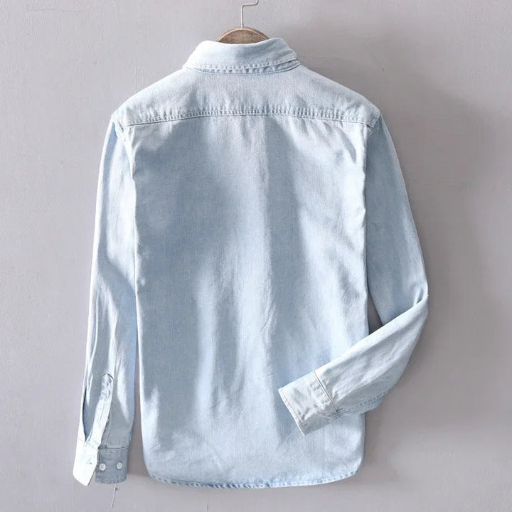 Chemise en Denim pour Homme Casual à Manches Longues