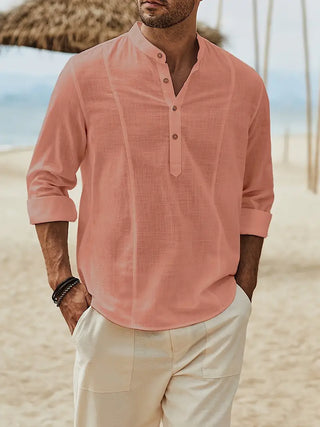 Asher | Chemise de plage légère avec col montant &amp; élégance décontractée