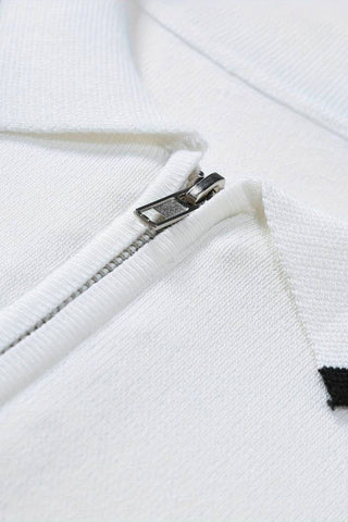 Polo Classique avec Zip et Détails Contrastés