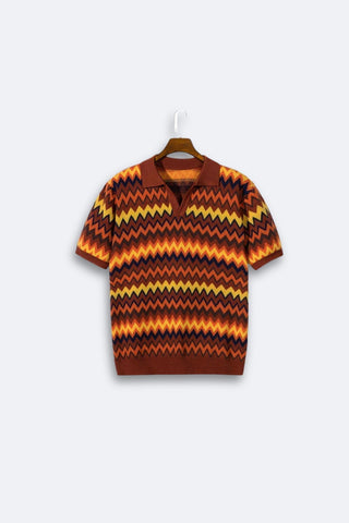 Pull Rétro avec Motif Zigzag