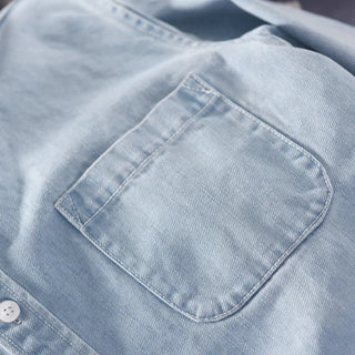 Chemise en Denim pour Homme Casual à Manches Longues