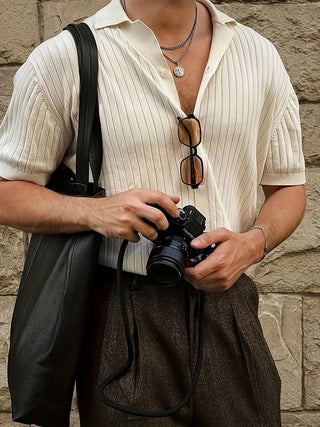 Chemise tricotée élégante à manches courtes