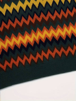 Pull Rétro avec Motif Zigzag