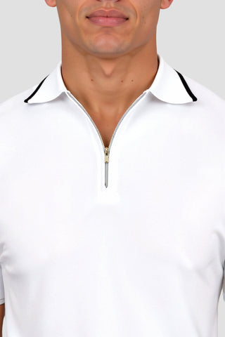 Polo Classique avec Zip et Détails Contrastés