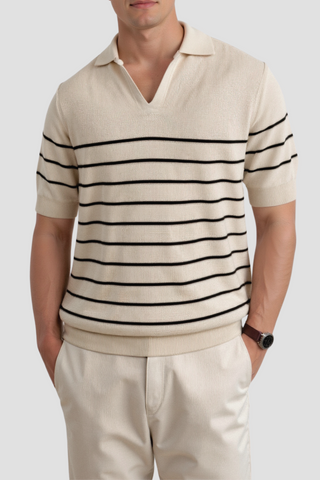 Polo pour hommes à rayures avec manches courtes – Intemporel &amp;amp; Polyvalent
