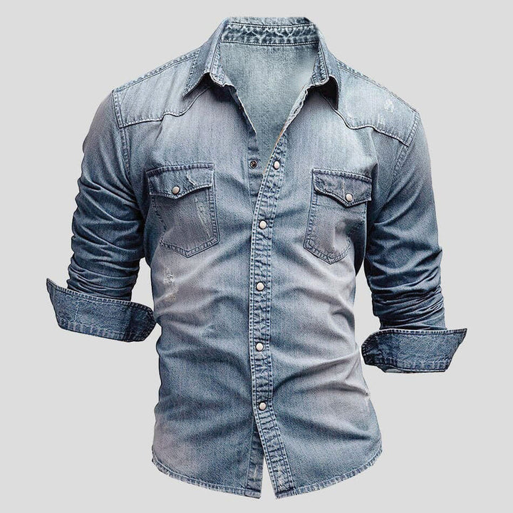 Cedric | Chemise en Denim pour Hommes au Look Vintage