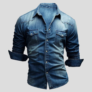 Cedric | Chemise en Denim pour Hommes au Look Vintage