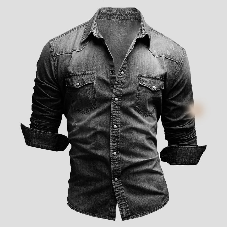 Cedric | Chemise en Denim pour Hommes au Look Vintage