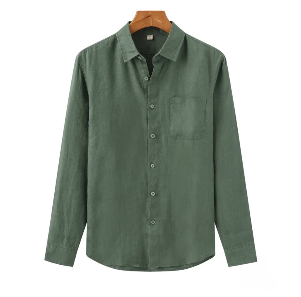 Chemise en Lin pour Homme à Manches Longues Légère