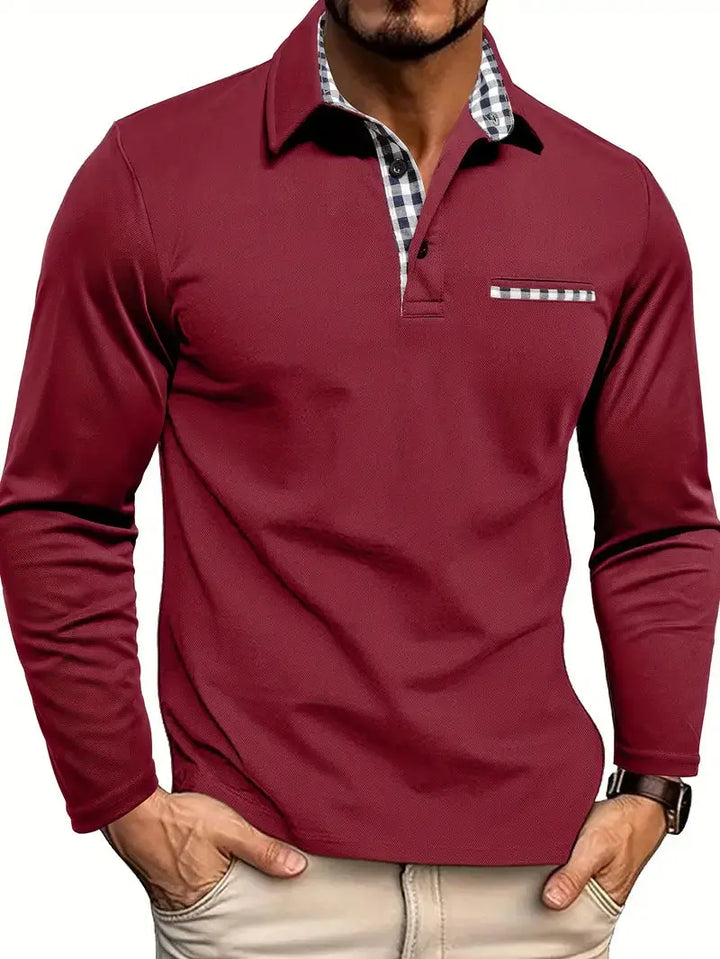 Polo Homme à Manches Longues Zippé Moderne Casual