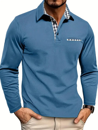 Polo Homme à Manches Longues Zippé Moderne Casual