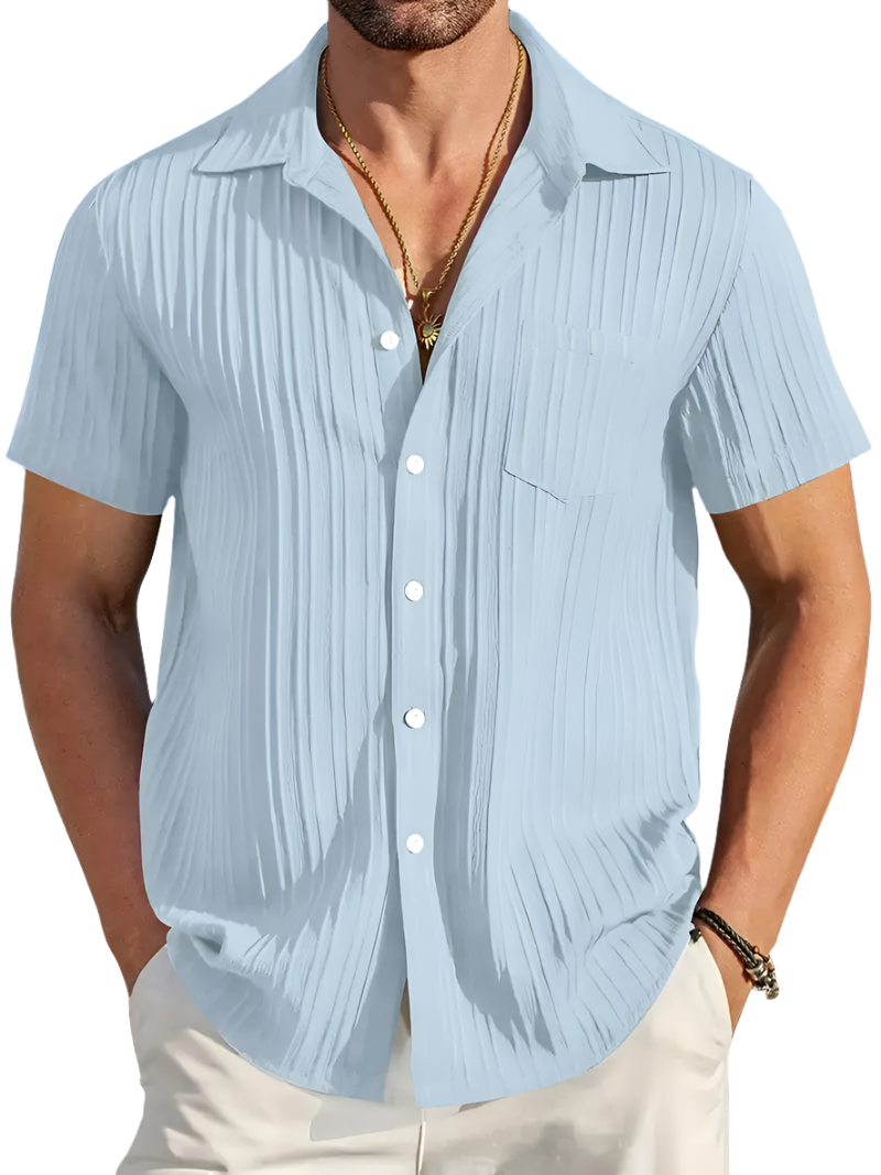 Ethan | Chemise Plissée à Manches Courtes d&