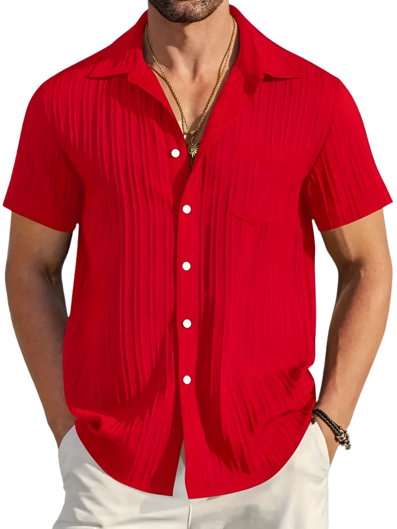 Ethan | Chemise Plissée à Manches Courtes d&