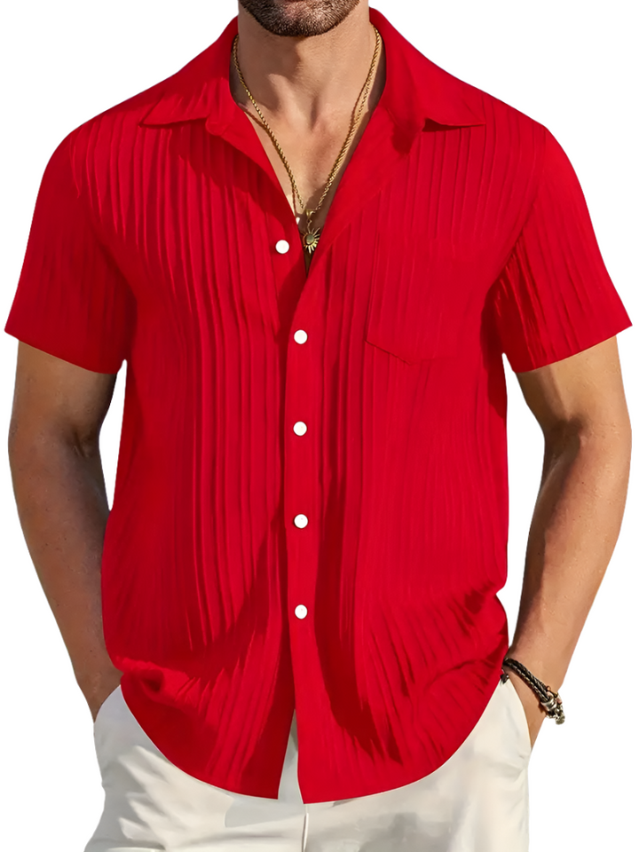 Ethan | Chemise Plissée à Manches Courtes d&