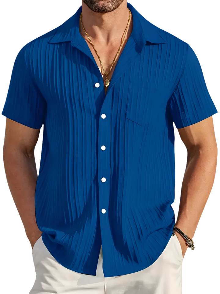 Ethan | Chemise Plissée à Manches Courtes d&